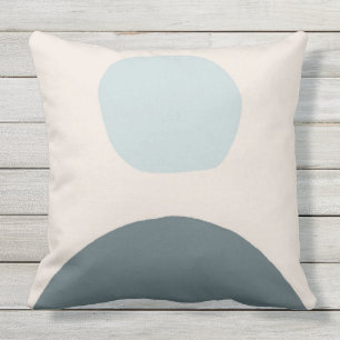 Sunrise outdoor pillow light blue and beige modern