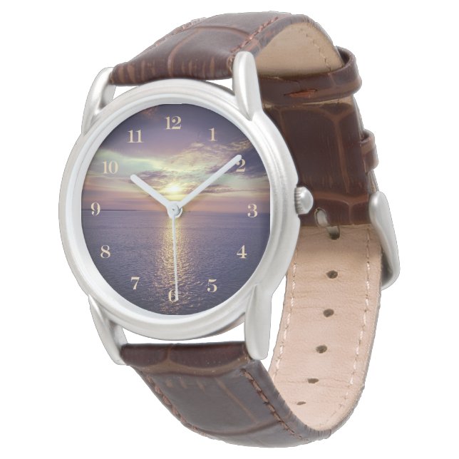 Sunrise Over A Beautiful Ocean View Watch (Angled)