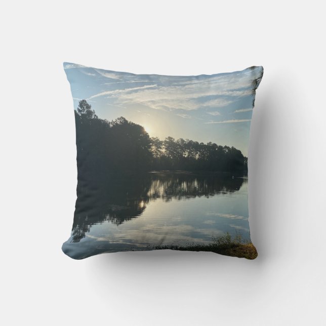 Sunrise Over A Georgia Lake Cushion (Front)