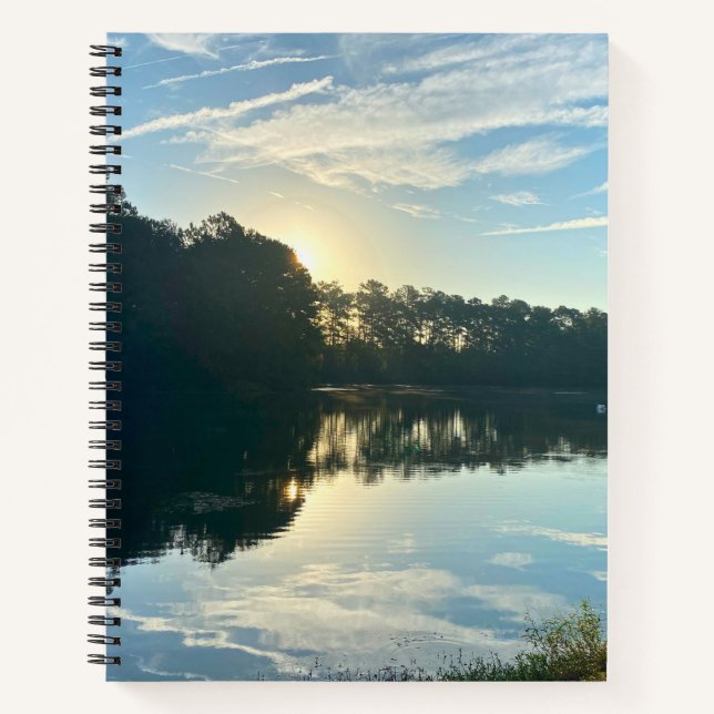 Sunrise Over A Georgia Lake Notebook (Front)
