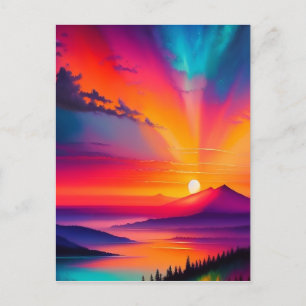 Sunrise Over a Mountain Postcard