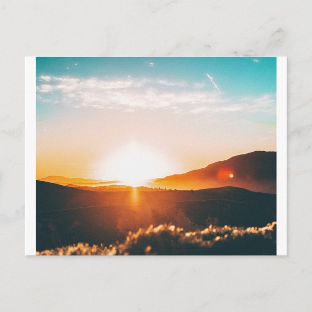 sunrise over a mountain postcard (Front)