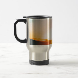 sunrise over a mountain travel mug