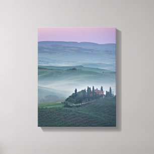 Sunrise over a Tuscany landscape vertical canvas Print