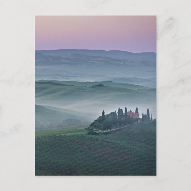 Sunrise over a Tuscany landscape vertical card (Front)