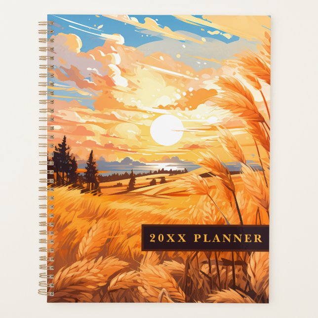 Sunrise Over a Wheat Field Planner (Front)