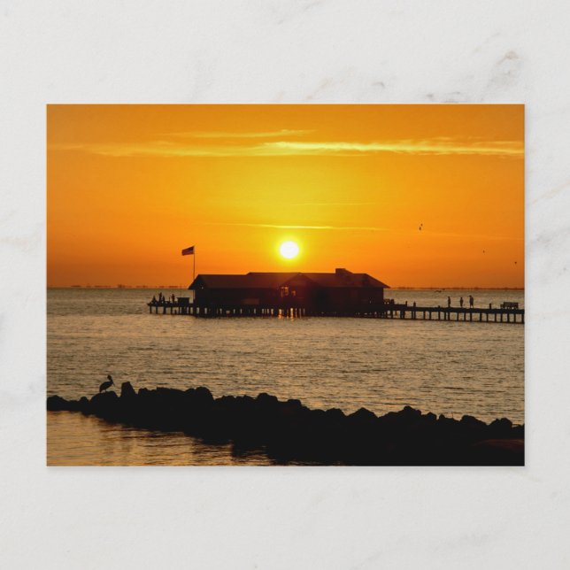 Sunrise over Anna Maria City Pier Postcard (Front)