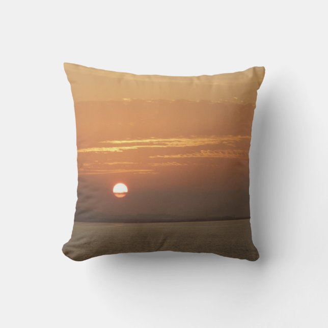 Sunrise over Aruba I Caribbean Seascape Cushion (Front)