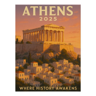 Sunrise Over Athens Greek Poster