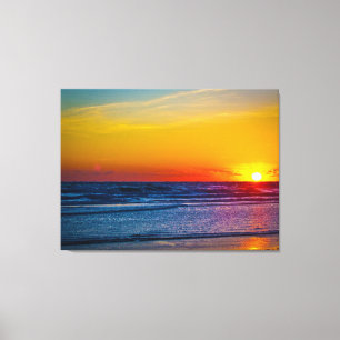 Sunrise Over Atlantic Ocean & Water Reflection III Canvas Print