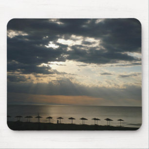 Sunrise over beach in Greece mousepad