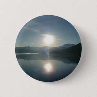 Sunrise over College Fjord Alaska Photography 6 Cm Round Badge