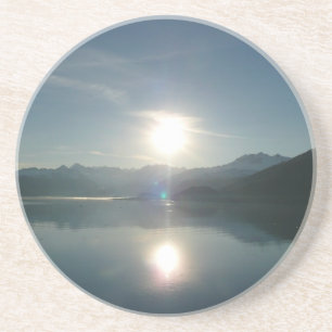 Sunrise over College Fjord Alaska Photography Coaster