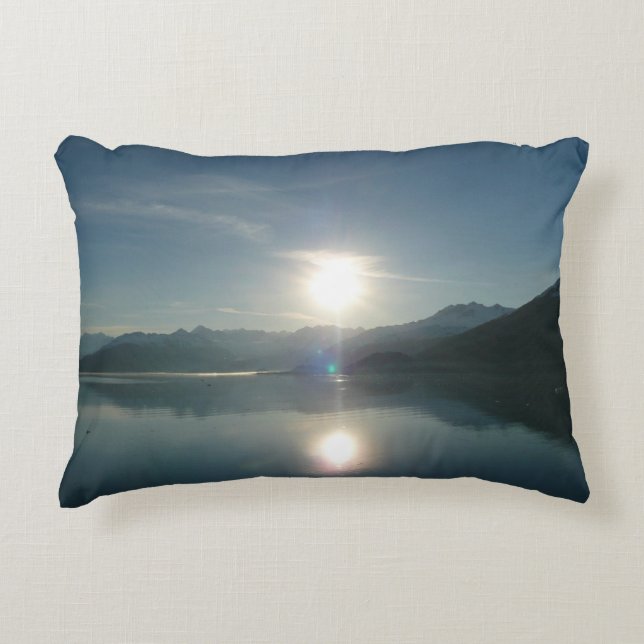 Sunrise over College Fjord Alaska Photography Decorative Cushion (Front)