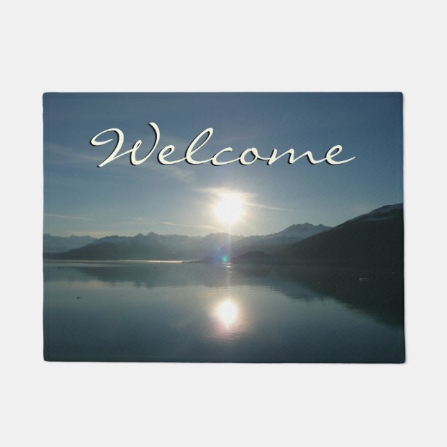 Sunrise over College Fjord Alaska Photography Doormat (Front)