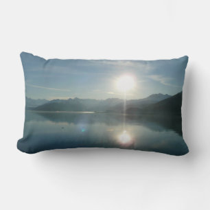 Sunrise over College Fjord Alaska Photography Lumbar Cushion