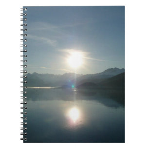 Sunrise over College Fjord Alaska Photography Spiral Notebook