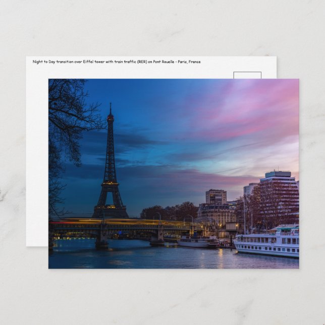 Sunrise over Eiffel tower - Paris, France, Europe Postcard (Front/Back)