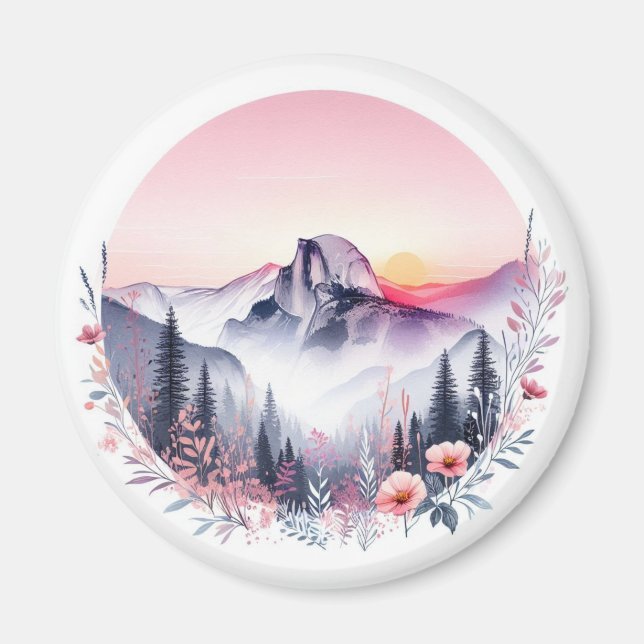 Sunrise Over Half Dome Magnet (Front)