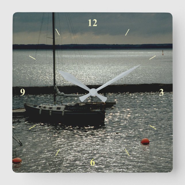 Sunrise over Helsinki Square Wall Clock (Front)