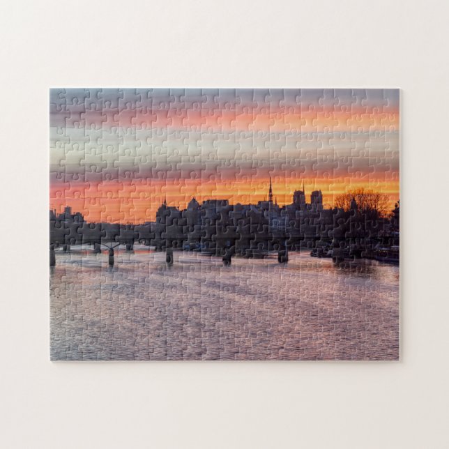 Sunrise over Ile de la Cite and Notre Dame - Paris Jigsaw Puzzle (Horizontal)