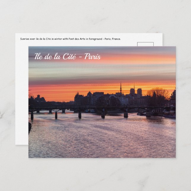 Sunrise over Ile de la Cite and Notre Dame - Paris Postcard (Front/Back)