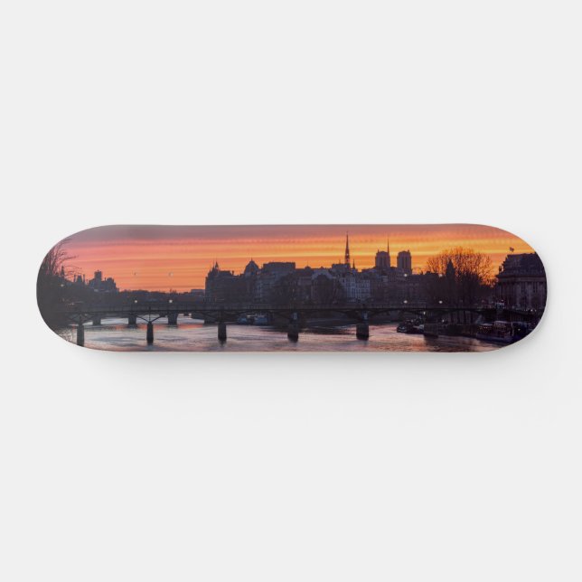 Sunrise over Ile de la Cite and Notre Dame - Paris Skateboard (Horz)
