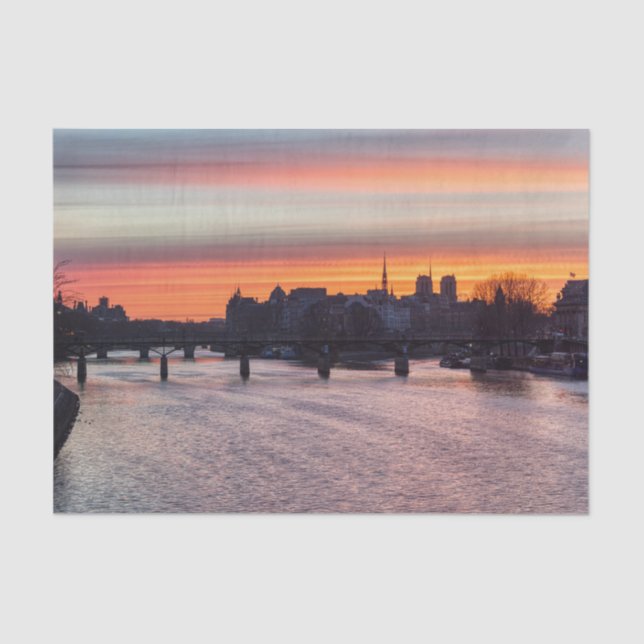 Sunrise over Ile de la Cite and Notre Dame - Paris Tissue Paper (Front)