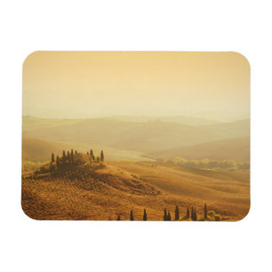 Sunrise over landscape, Tuscany rectangule magnet