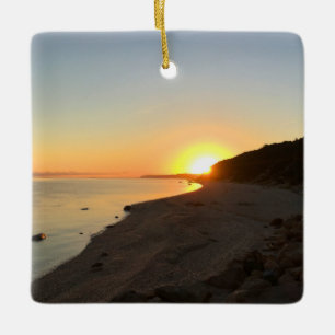 Sunrise Over Long Island Sound Ceramic Ornament