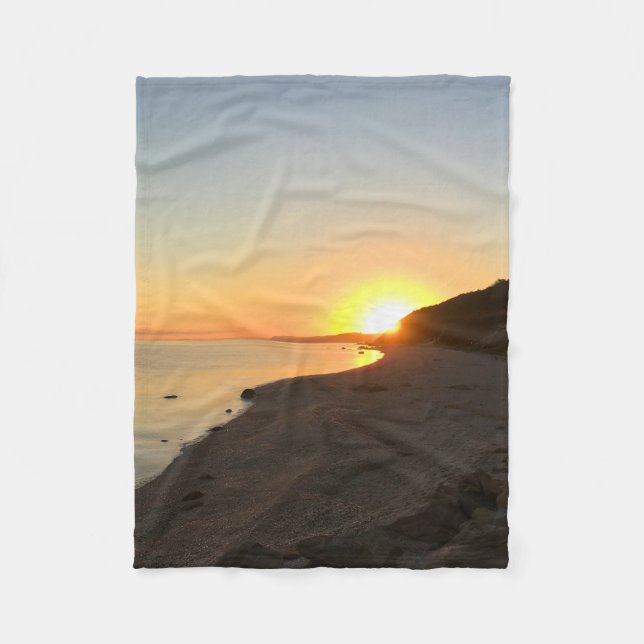 Sunrise Over Long Island Sound Fleece Blanket (Front)
