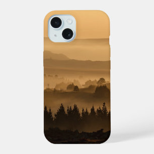 Sunrise Over Misty Rolling Hills Landscape iPhone 15 Case