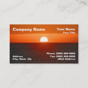 Sunrise Over Ocean Water Business Card