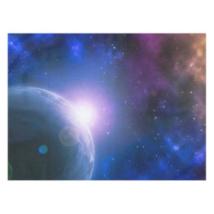 Sunrise Over Planet Earth Outer Space Artwork   Tablecloth