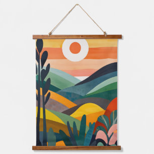 Sunrise Over Rolling Hills Hanging Tapestry