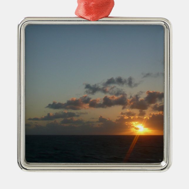 Sunrise over San Juan I Puerto Rico Metal Tree Decoration (Front)