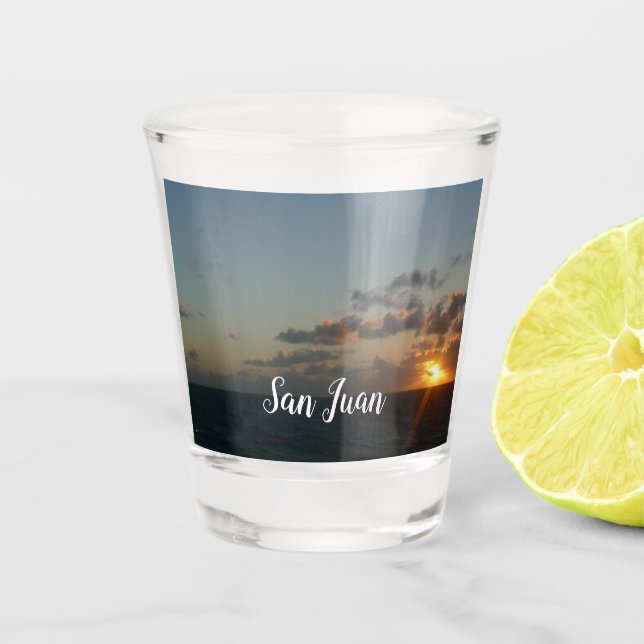 Sunrise over San Juan I Puerto Rico Shot Glass (Front)