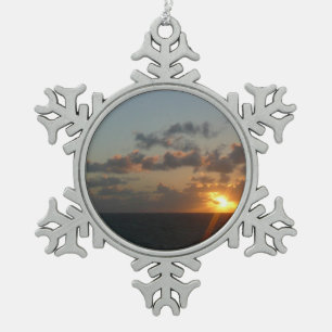 Sunrise over San Juan I Puerto Rico Snowflake Pewter Christmas Ornament
