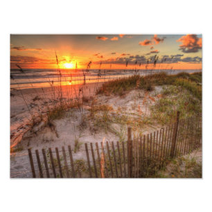 Sunrise Over Sand Dunes in Daytona Beach, FL Photo Print