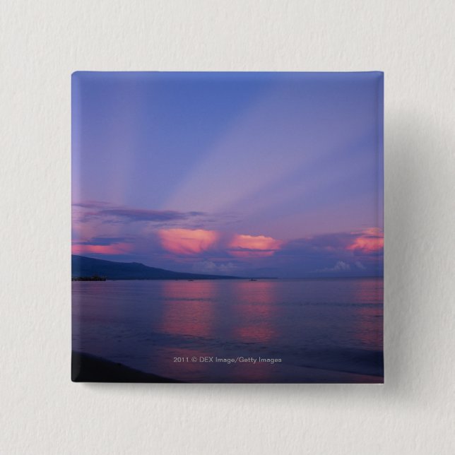 Sunrise over sea 15 cm square badge (Front)