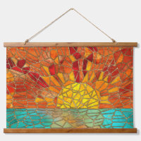 Sunrise over sea mosaic art