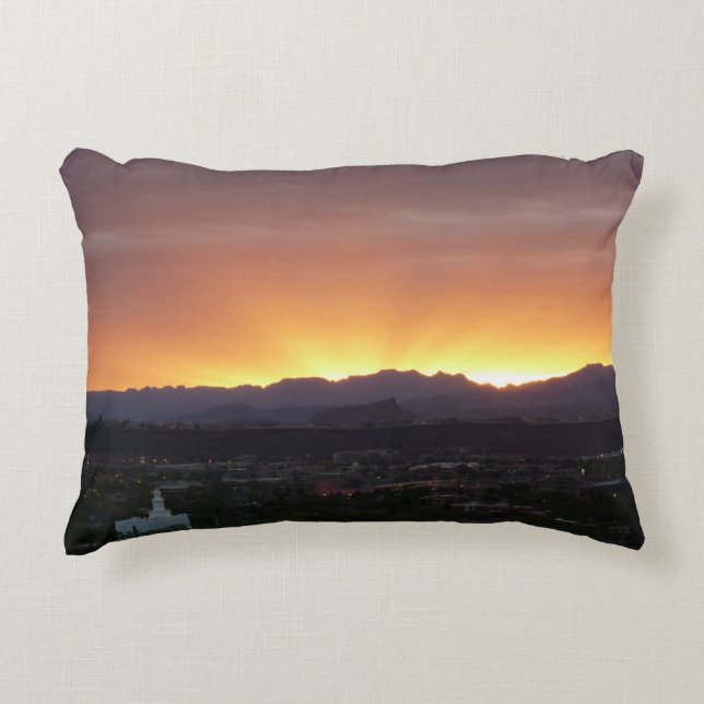 Sunrise over St. George Utah Landscape Decorative Cushion (Front)