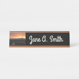 Sunrise over St. George Utah Landscape Desk Name Plate