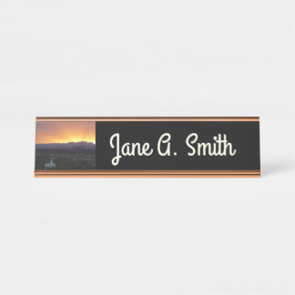 Sunrise over St. George Utah Landscape Desk Name Plate