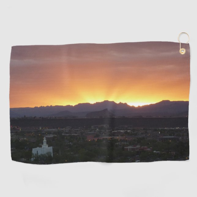Sunrise over St. George Utah Landscape Golf Towel (Horizontal)