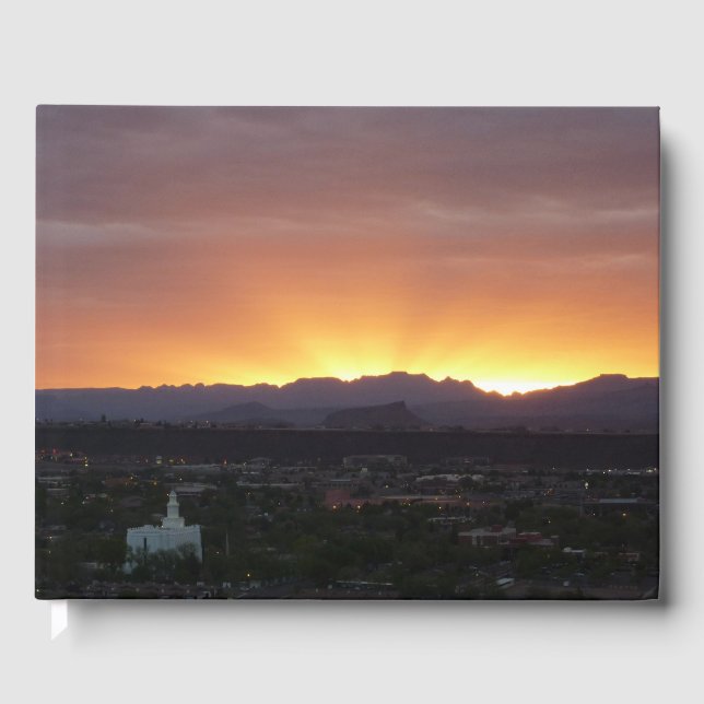 Sunrise over St. George Utah Landscape Guest Book (Front)