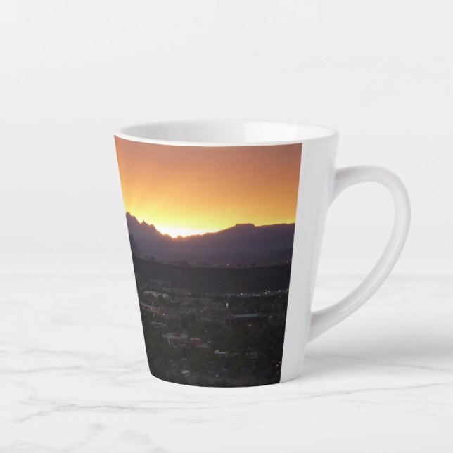 Sunrise over St. George Utah Landscape Latte Mug (Right)