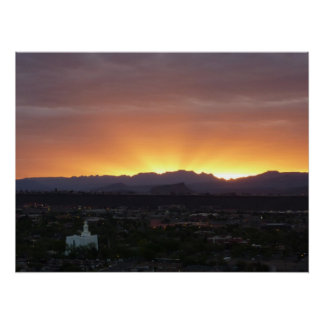 Sunrise over St. George Utah Landscape Poster