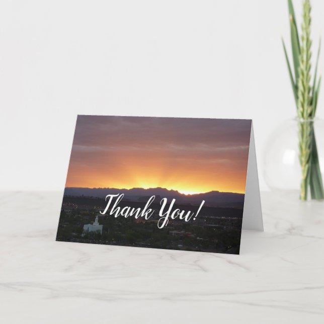 Sunrise over St. George Utah Landscape Thank You Card (Front)