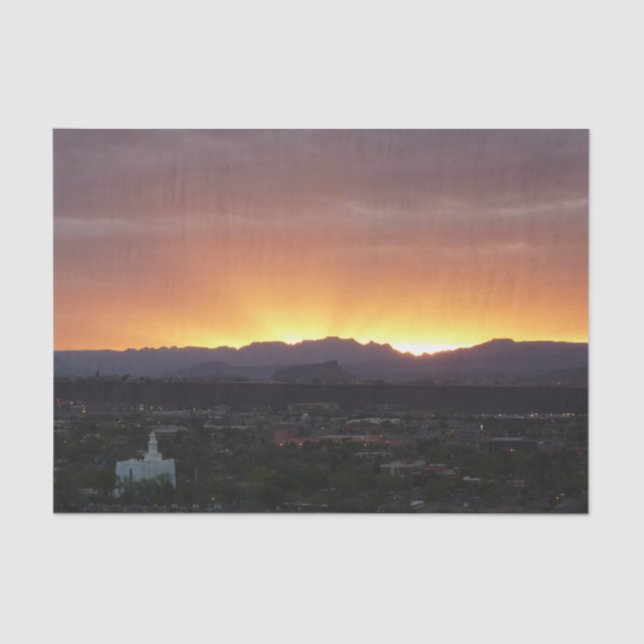 Sunrise over St. George Utah Landscape Tissue Paper (Front)